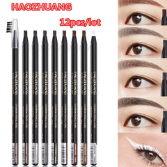 12PCS Waterproof White Eyebrow Pencil Set - Long-Lasting, Natural Eye Makeup for Perfectly Defined Brows - 06