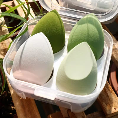 4PCS Dual-Use Makeup Sponges - Premium Bevel Cut Cosmetic Puffs for Flawless Foundation Application