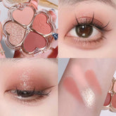 Lucky Clover Eyeshadow Palette Daily Fine Glitter Pearlescent Matte Pure Lust Four-Color Eyeshadow Palette Earth Color Pink Grey