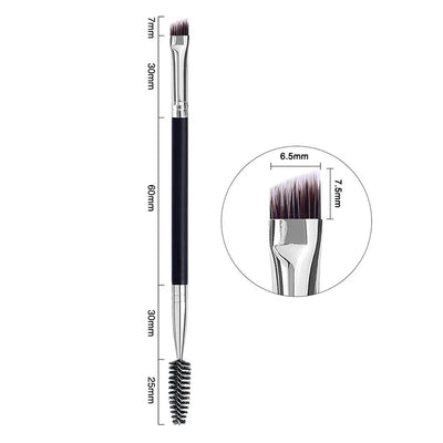 2-in-1 Double Head Eyebrow and Eyelash Brush - Essential Makeup Tool for Flawless Eye Looks - 1Pc Wooden Handle 3