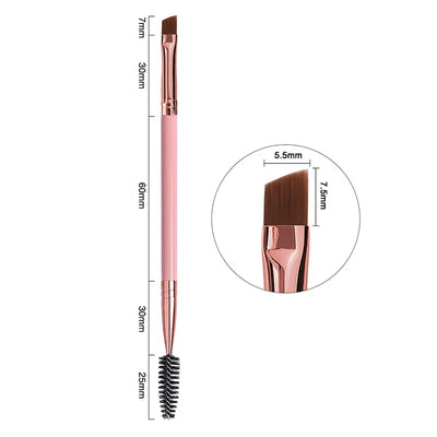 2-in-1 Double Head Eyebrow and Eyelash Brush - Essential Makeup Tool for Flawless Eye Looks - 1Pc Wooden Handle 8