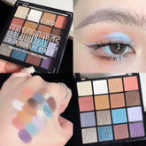 Vibrant 16-Color Eye Shadow Palette - Waterproof Matte & Pearlescent Shades for Stunning Stage Makeup - B01