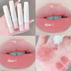 Long-lasting Nude Pink Jelly Lip Gloss - Hydrating High Shine Lip Tint for Flawless Korean Beauty Look - 01