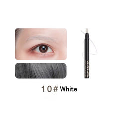 Hard Core Waterproof White Eyeliner - Long-Lasting Permanent Makeup Eyebrow Pencil for Makeup Artists - 10 Natural White