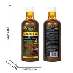 Luxurious 1000ml 24K Gold Turmeric Papaya Shower Scrub Gel - Herbal Whitening, Deep Cleaning & Long-Lasting Fragrance! - Coconut And Coffee / Whitening / 1000Ml