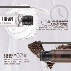 Long-Lasting Transparent Eyebrow Styling Gel - Achieve Perfect 3D Natural Eyebrows & Luscious Eyelashes! - 02 Dark Coffee Cream