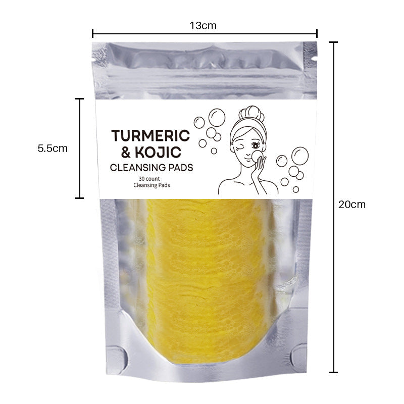 Turmeric Exfoliating Cleansing Pads Compressed Facial Sponges Skin Care Tools for Face Clogged Pores Excess Oil Cleansing - 250Ml