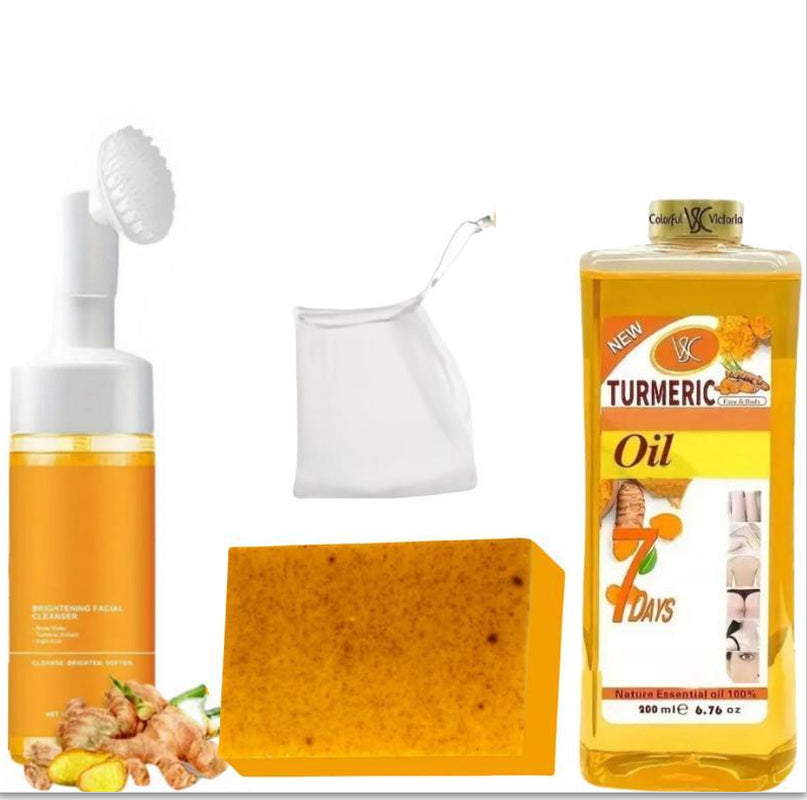Turmeric Exfoliating Cleansing Pads Compressed Facial Sponges Skin Care Tools for Face Clogged Pores Excess Oil Cleansing - 250Ml