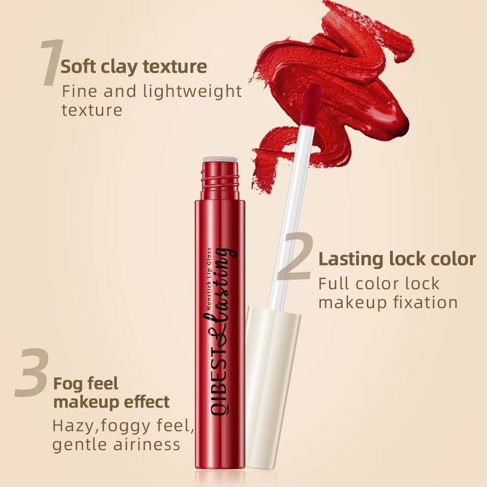 Long-Lasting Waterproof Matte Liquid Lipstick - Velvet Nude Red Tint Lip Gloss - Talin Store
