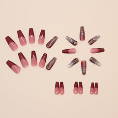 Line Pattern Fake Nails Wear Nail Removable Nail Sticker Patch