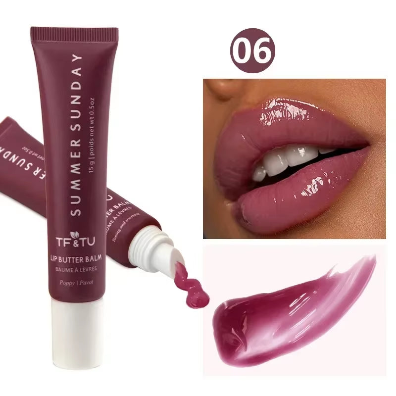 Hydrating Waterproof Lip Gloss - 6 Stunning Shades of Polypeptide Color & Butter Lipstick Enrichment - 05