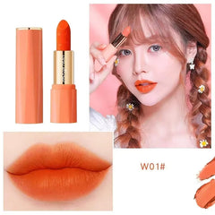 Vibrant Orange Matte Lipstick - Long Lasting Silky Smooth Lip Glaze for Sexy All-Day Wear - W07