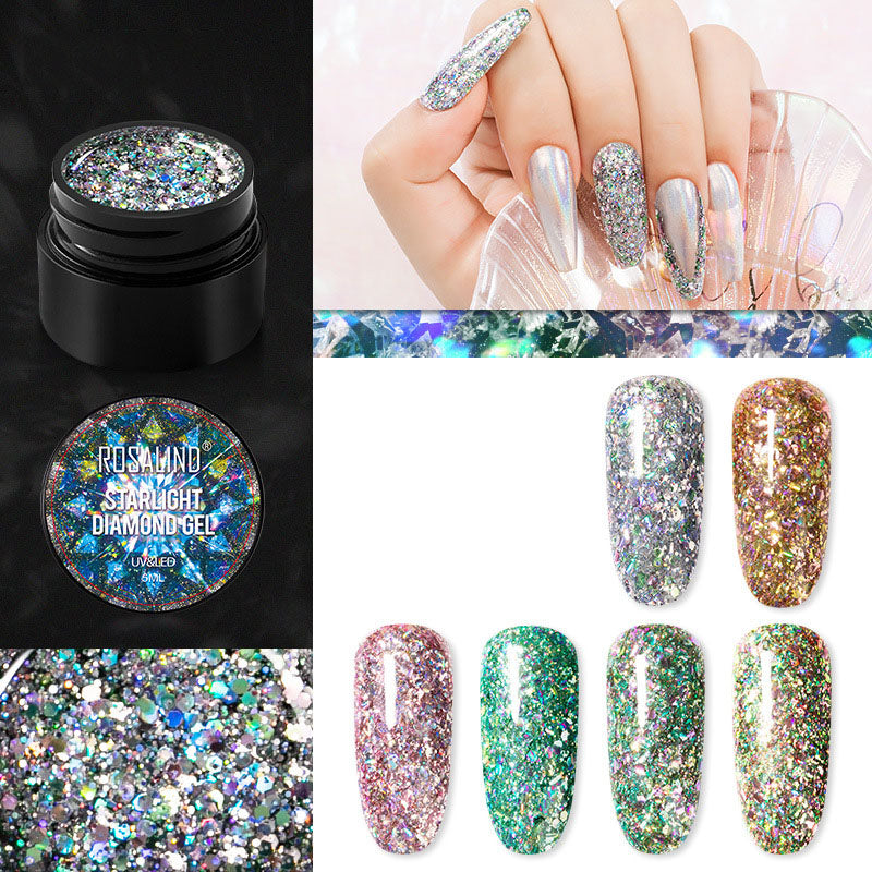 Xingyao Diamond Glue 5ML Gel Nail Polish Seven-Color Sequins UV Glue