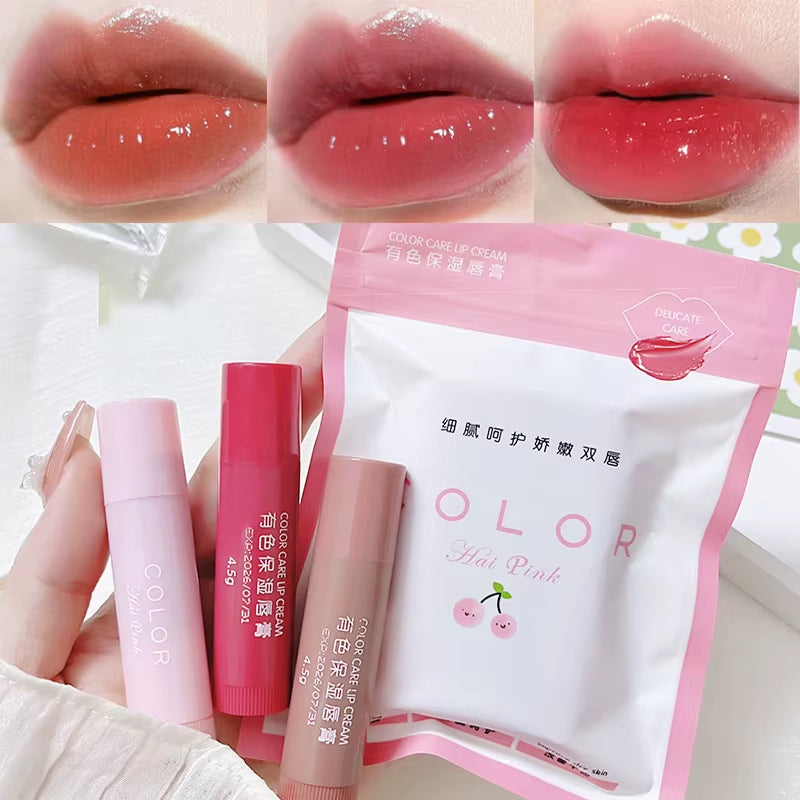 Cute Red Tint Lipstick Set - Moisturizing Colored Lip Balm for Vibrant, Hydrated Lips