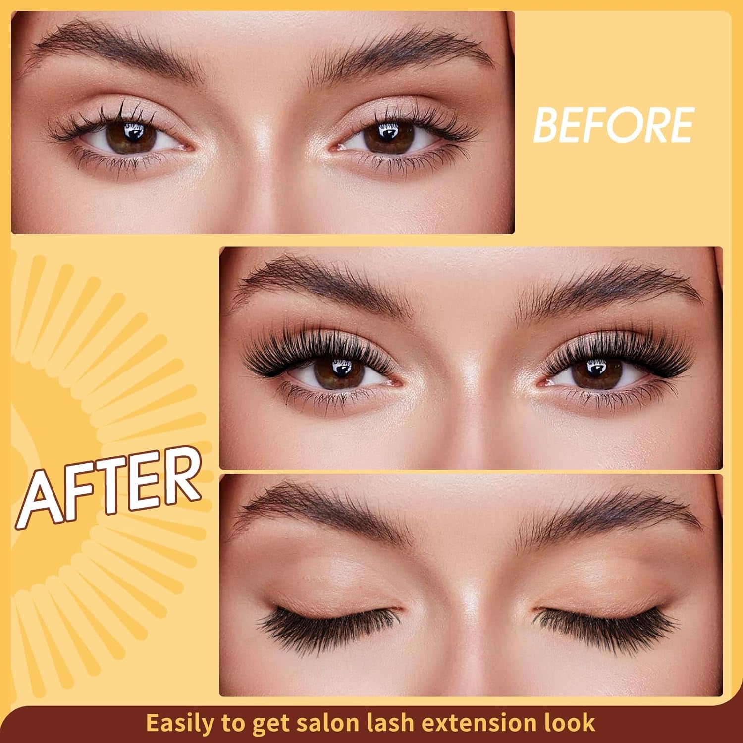 Magnetic Eyelashes with Applicator - Reusable Cat Eye Lashes for a Natural Look, No Glue Needed, Easy to Wear and Remove!