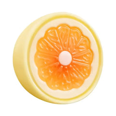 Delightful Handmade Exfoliating Soap - Yellow Cheese Silk with Light Fragrance & Heart Egg Pattern for Face & Body - Orange