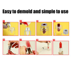 3PCS DIY Lipstick Maker Mold Silicone Filling Tube DIY Homemade Balm Makeup Cosmetic Tool Kit Single Hole Set Empty Lipstick Tube DIY