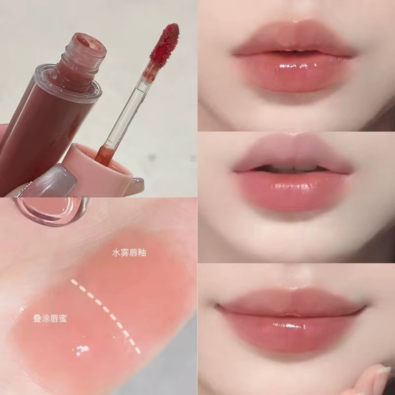 HERORANGE Double Head Waterproof Lip Gloss - Long-lasting Matte Velvet Liquid Lipstick in Sexy Red - 02