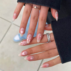 Pointed Head Almond Fake Nails Waterproof Wearable Manicure Full Cover False Nail Press on Nails Women - Talin Store
