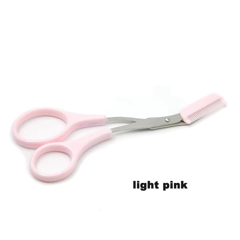 Eyebrow Trimmer Scissor with Comb Facial Eyelash Hair Removal Grooming Shaping Eyebrow Shaver Cosmetic Makeup Accessories Eyebr