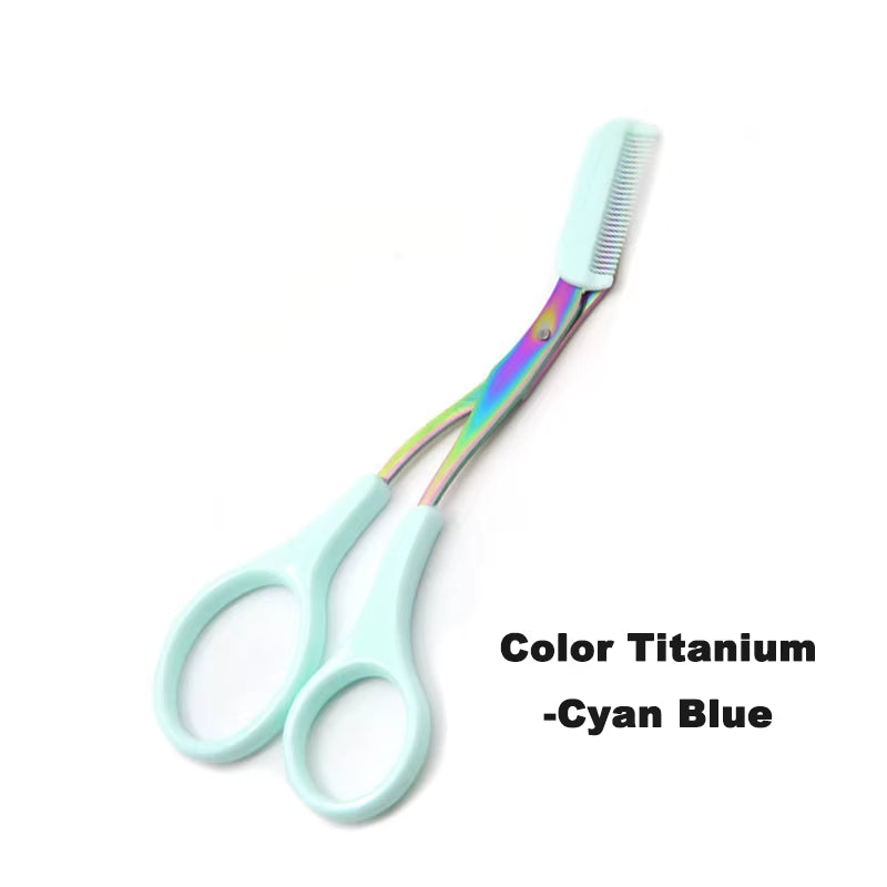 Eyebrow Trimmer Scissor with Comb Facial Eyelash Hair Removal Grooming Shaping Eyebrow Shaver Cosmetic Makeup Accessories Eyebr
