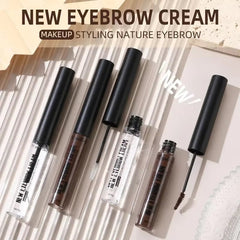 Long-Lasting Transparent Eyebrow Styling Gel - Achieve Perfect 3D Natural Eyebrows & Luscious Eyelashes! - 02 Dark Coffee Cream