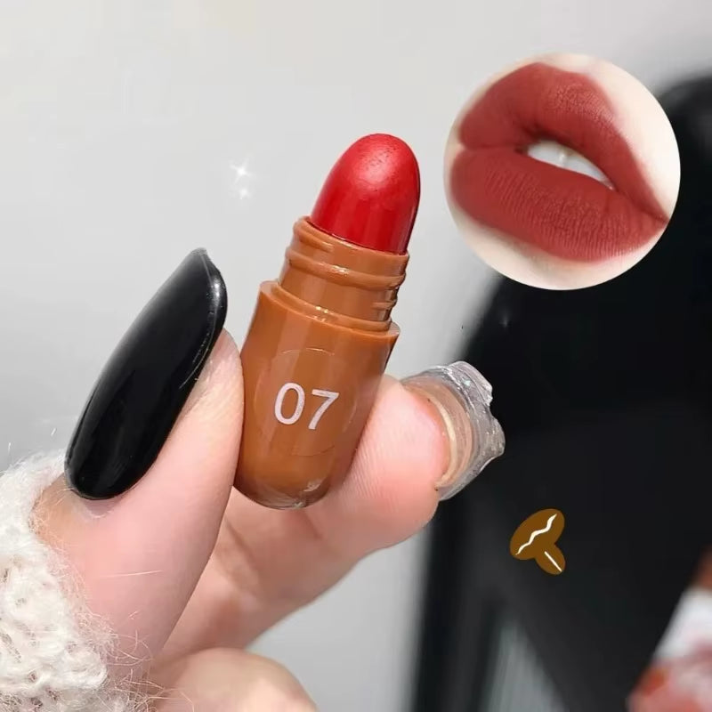 10 Color Convenient Mini Capsule Lipstick Set Velvet Matte Waterproof Lip Glaze Sexy Nude Easy to Color Lipstick Novelty Makeup