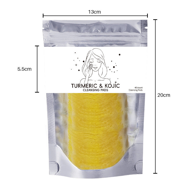 Turmeric Exfoliating Cleansing Pads Compressed Facial Sponges Skin Care Tools for Face Clogged Pores Excess Oil Cleansing - 250Ml