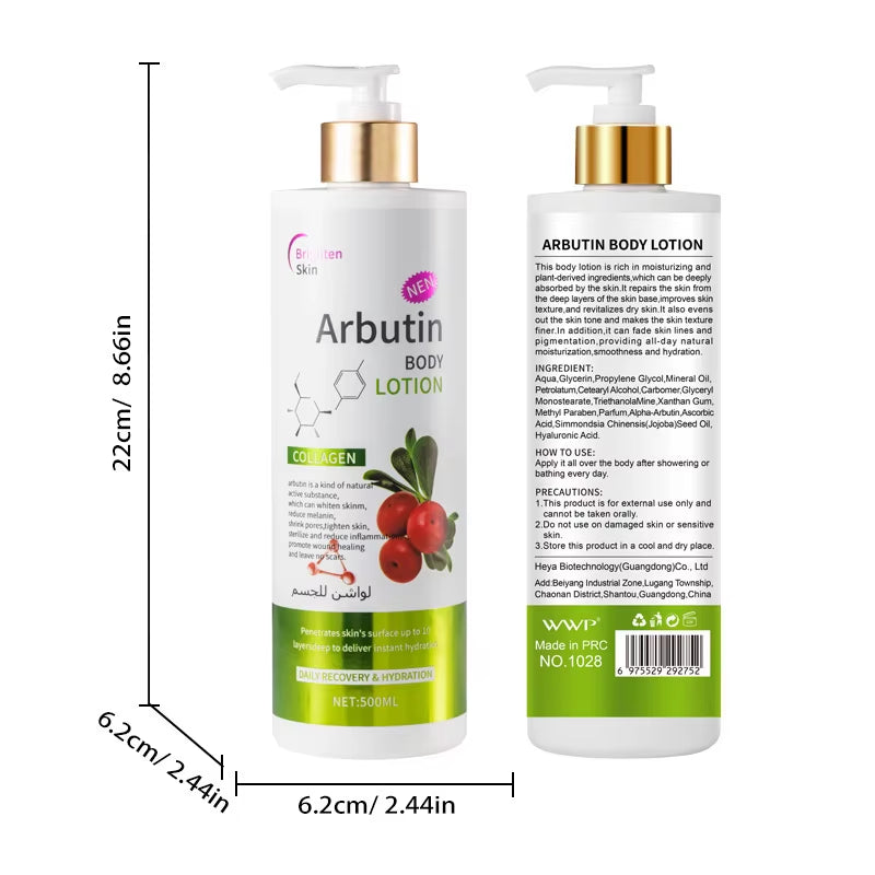 Natural 500Ml Skin Body Turmeric Body Lotion Arbutin Kojic Acid Vitamin C Whitening for Dark Spot Turmeric Body Cream