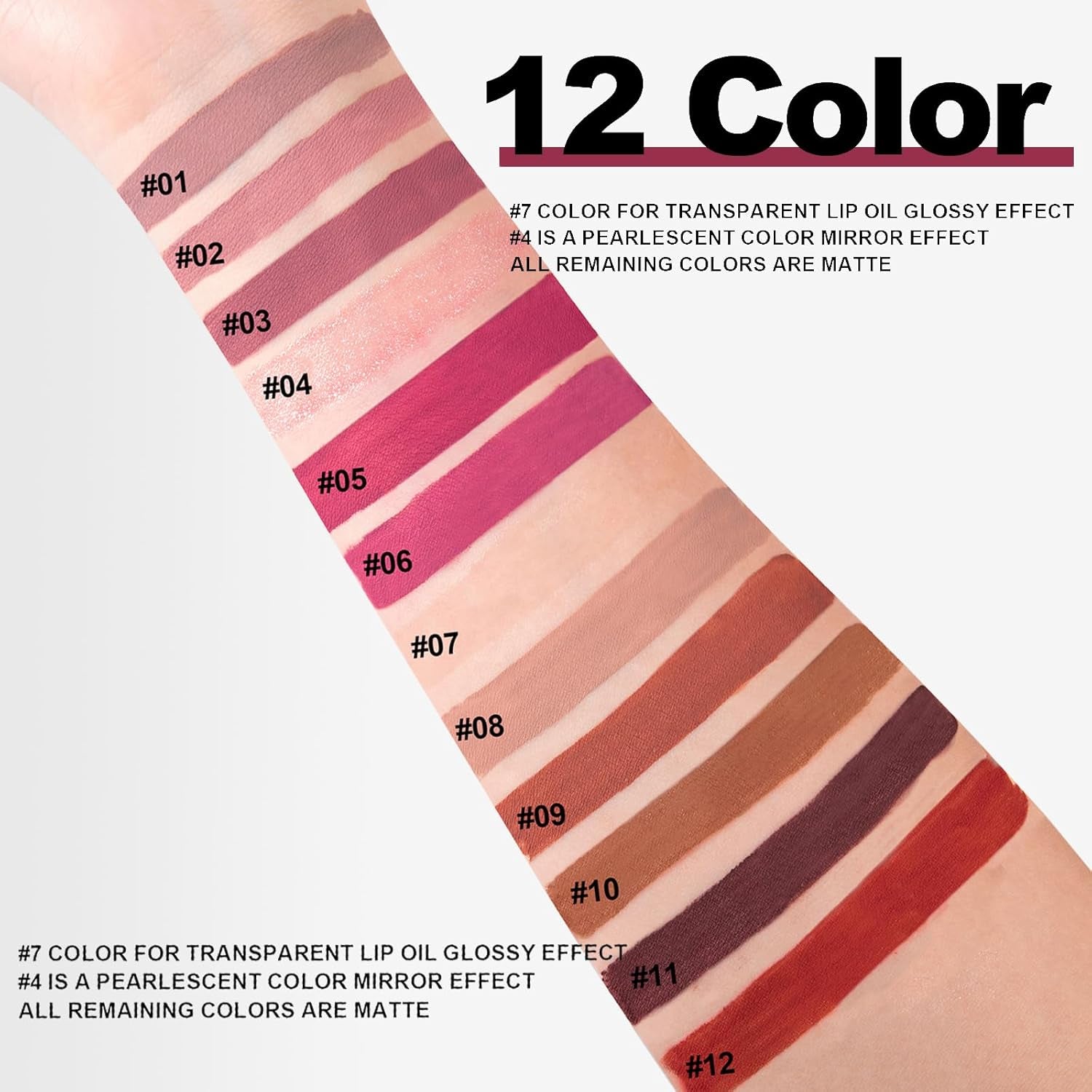 Vibrant 12-Color Lip Gloss Set - Moisturizing, Long-Lasting, Waterproof Lip Oil & Glaze Makeup Kit