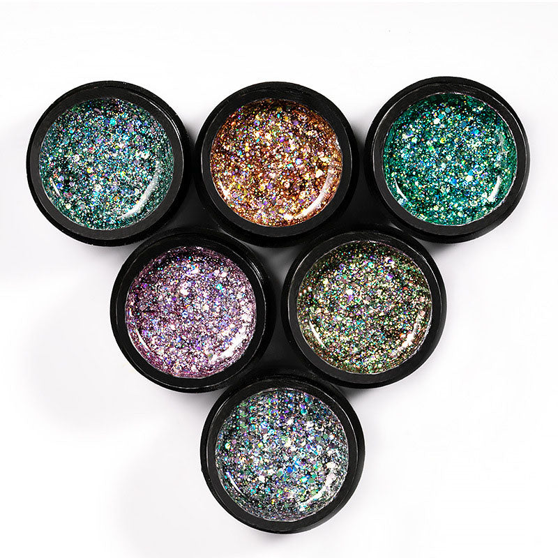 Xingyao Diamond Glue 5ML Gel Nail Polish Seven-Color Sequins UV Glue