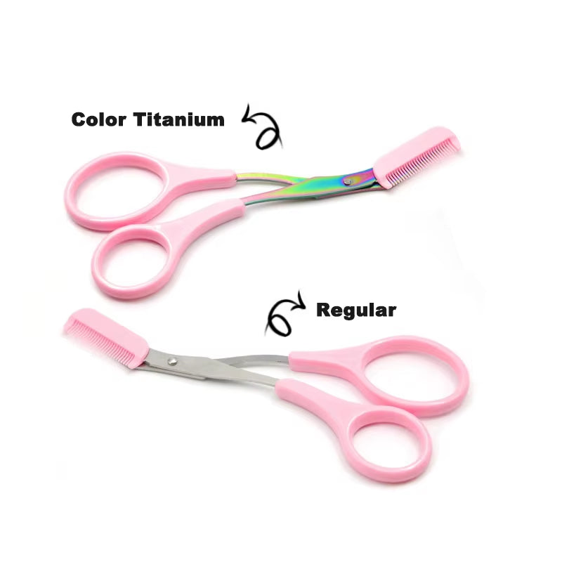 Eyebrow Trimmer Scissor with Comb Facial Eyelash Hair Removal Grooming Shaping Eyebrow Shaver Cosmetic Makeup Accessories Eyebr