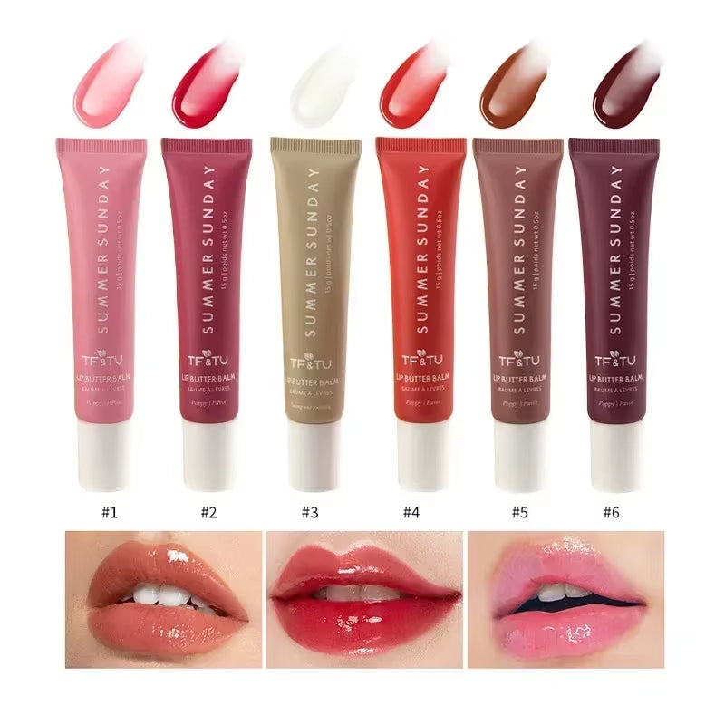 Hydrating Waterproof Lip Gloss - 6 Stunning Shades of Polypeptide Color & Butter Lipstick Enrichment - 05