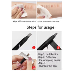 Hard Core Waterproof White Eyeliner - Long-Lasting Permanent Makeup Eyebrow Pencil for Makeup Artists