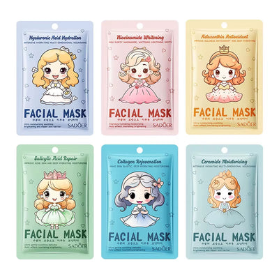 10Pcs SADOER Hyaluronic Acid Collagen Face Mask Facial Skincare Moisturizing Hydrating Facial Masks Korean Skin Care Cosmetics