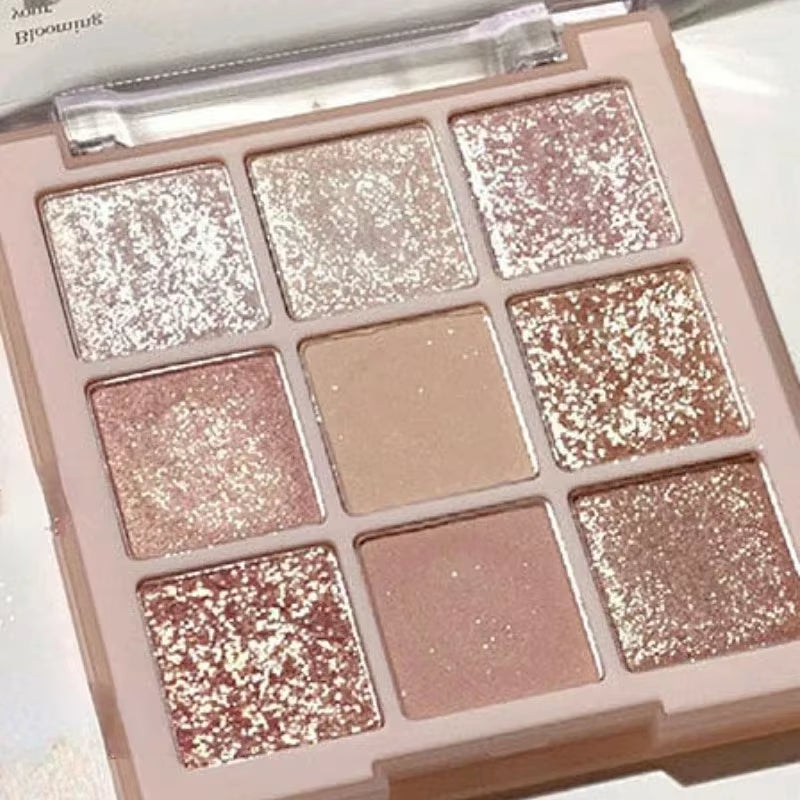 9-Grid Eyeshadow Palette - Long Lasting Glitter & Matte Shades for Stunning Makeup Looks - 08