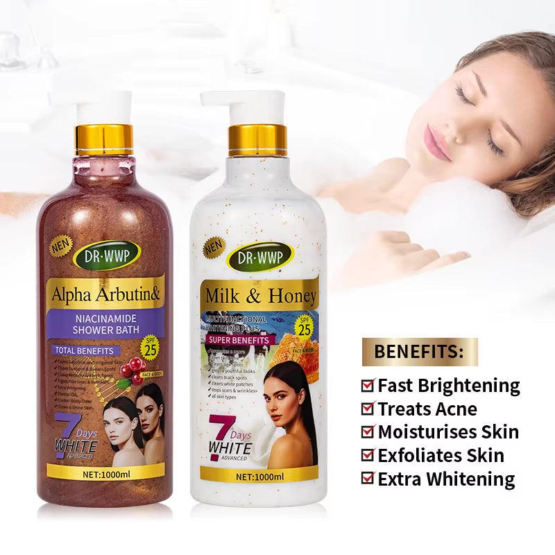 Luxurious 1000ml 24K Gold Turmeric Papaya Shower Scrub Gel - Herbal Whitening, Deep Cleaning & Long-Lasting Fragrance! - Carrot / Moisturizing / 1000Ml