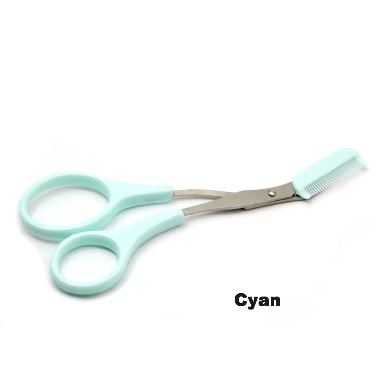 Eyebrow Trimmer Scissor with Comb Facial Eyelash Hair Removal Grooming Shaping Eyebrow Shaver Cosmetic Makeup Accessories Eyebr