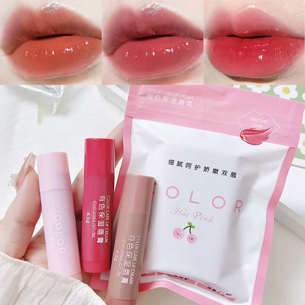 Cute Red Tint Lipstick Set - Moisturizing Colored Lip Balm for Vibrant, Hydrated Lips
