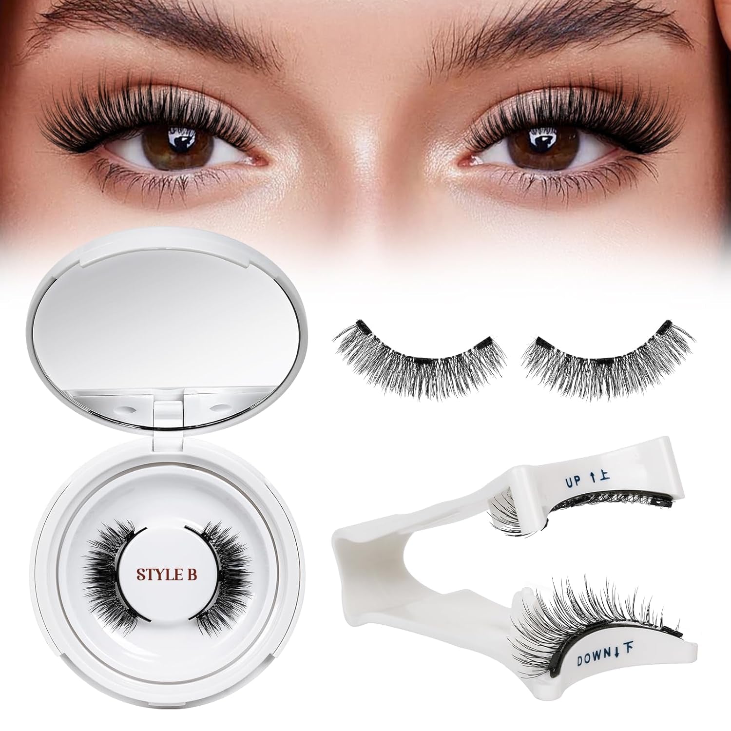 Magnetic Eyelashes with Applicator - Reusable Cat Eye Lashes for a Natural Look, No Glue Needed, Easy to Wear and Remove!