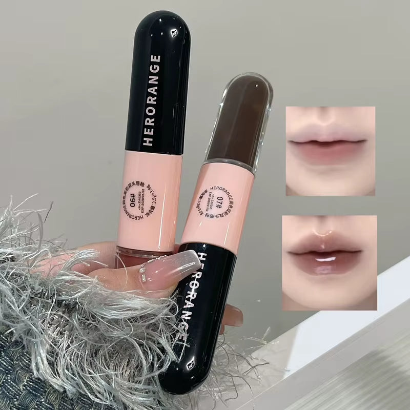 HERORANGE Double Head Waterproof Lip Gloss - Long-lasting Matte Velvet Liquid Lipstick in Sexy Red - 06