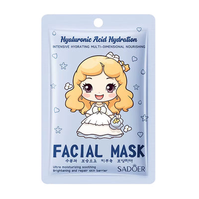 10Pcs SADOER Hyaluronic Acid Collagen Face Mask Facial Skincare Moisturizing Hydrating Facial Masks Korean Skin Care Cosmetics