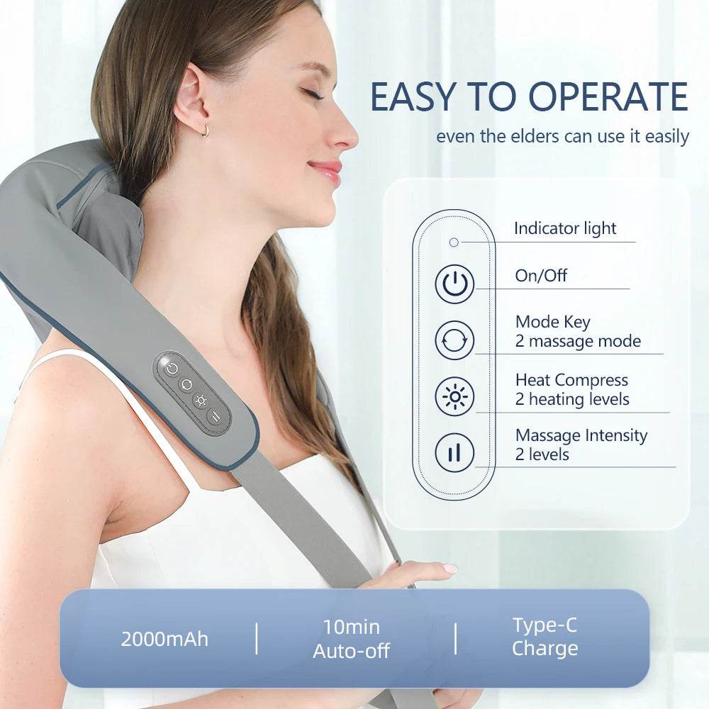 Ultimate Wireless Neck and Back Massager - Relaxing Shawl for Neck, Shoulder, and Trapezius Relief - Talin Store