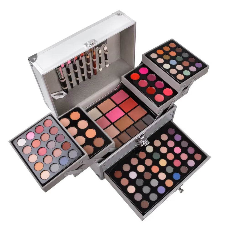 Ultimate All-in-One Makeup Gift Set - Complete Face Kit with Powder, Eyeshadow Palette, Lipstick, Brushes, Highlighter & Bronzer for Stunning Looks - Talin Store