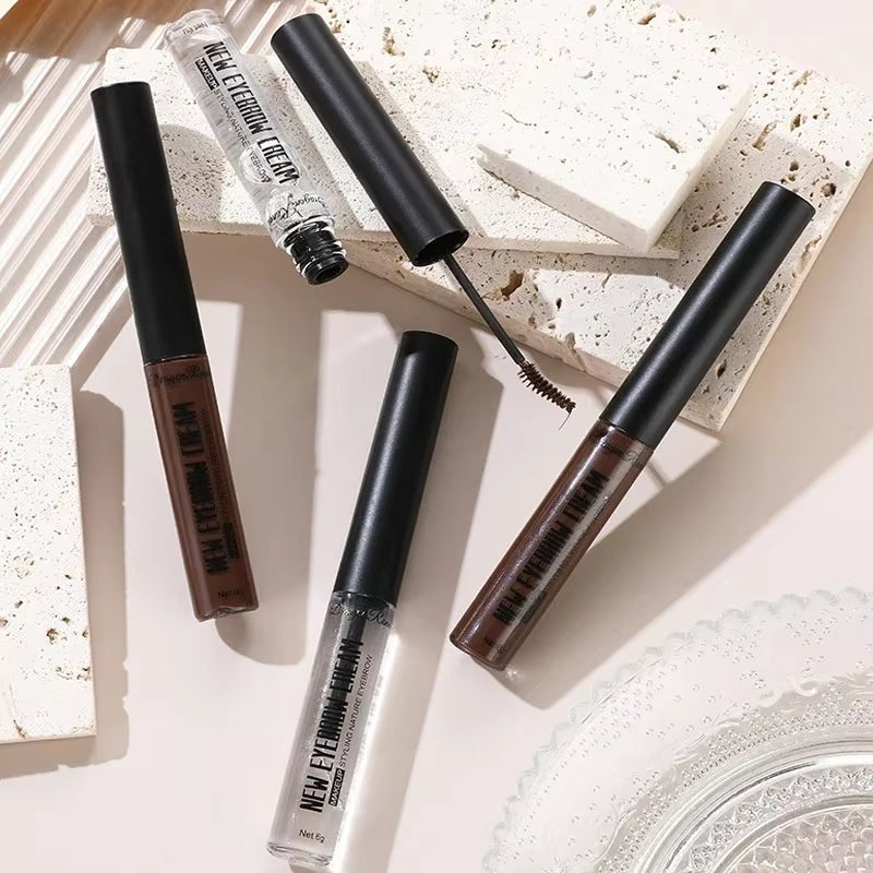 Long-Lasting Transparent Eyebrow Styling Gel - Achieve Perfect 3D Natural Eyebrows & Luscious Eyelashes! - 02 Dark Coffee Cream