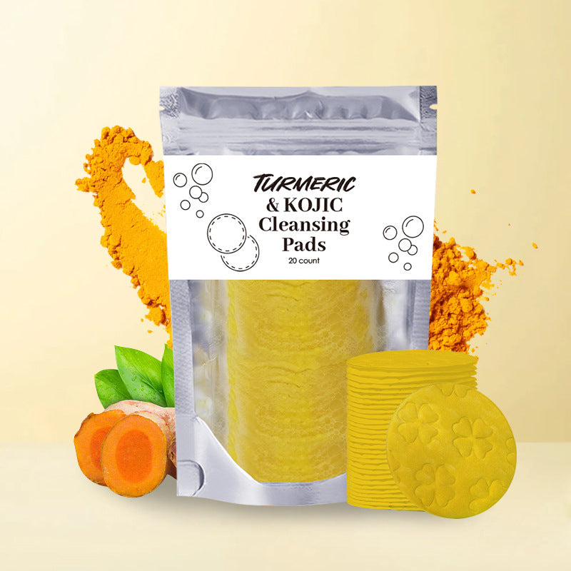 Turmeric Exfoliating Cleansing Pads Compressed Facial Sponges Skin Care Tools for Face Clogged Pores Excess Oil Cleansing - Particle Soap2 150G