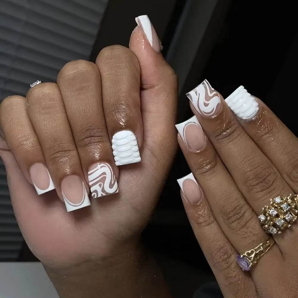 Pointed Head Almond Fake Nails Waterproof Wearable Manicure Full Cover False Nail Press on Nails Women - Talin Store
