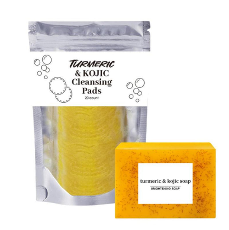Turmeric Exfoliating Cleansing Pads Compressed Facial Sponges Skin Care Tools for Face Clogged Pores Excess Oil Cleansing - Particle Soap2 150G