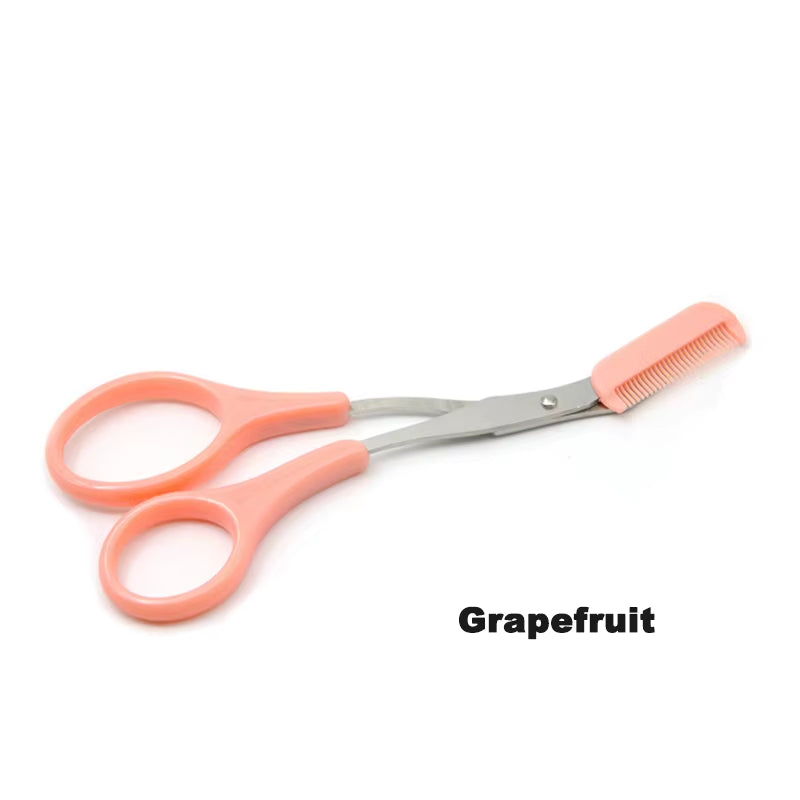 Eyebrow Trimmer Scissor with Comb Facial Eyelash Hair Removal Grooming Shaping Eyebrow Shaver Cosmetic Makeup Accessories Eyebr