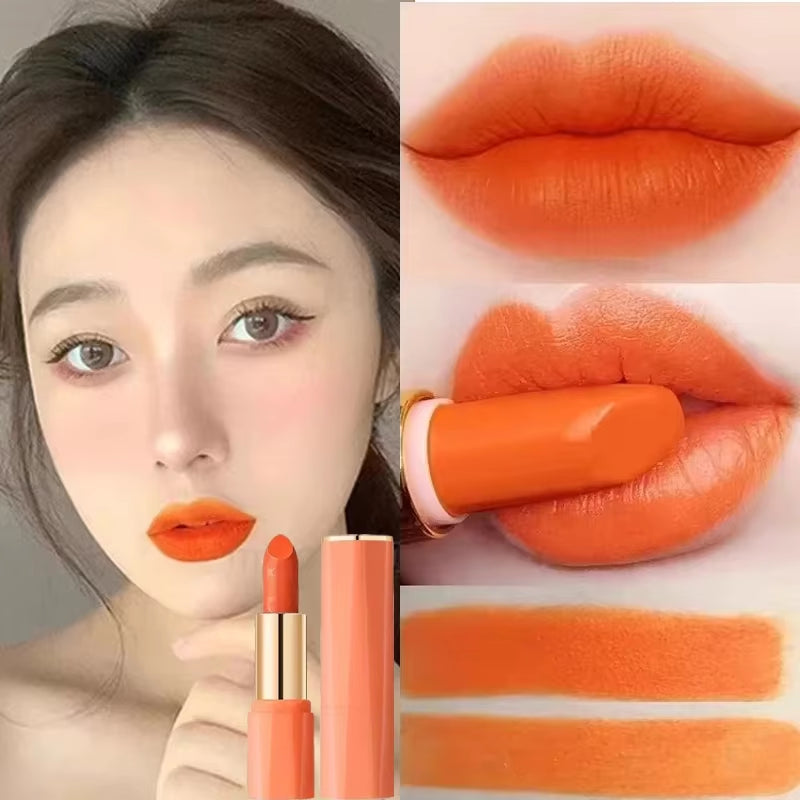Vibrant Orange Matte Lipstick - Long Lasting Silky Smooth Lip Glaze for Sexy All-Day Wear - W07
